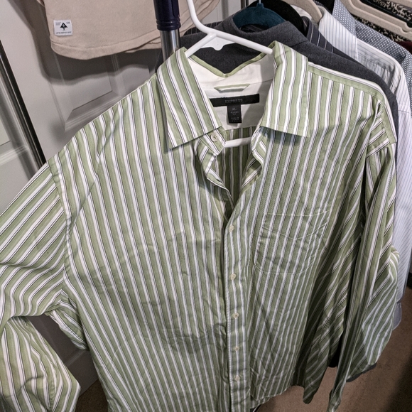 Express dress shirt green white size XL - Picture 2 of 4